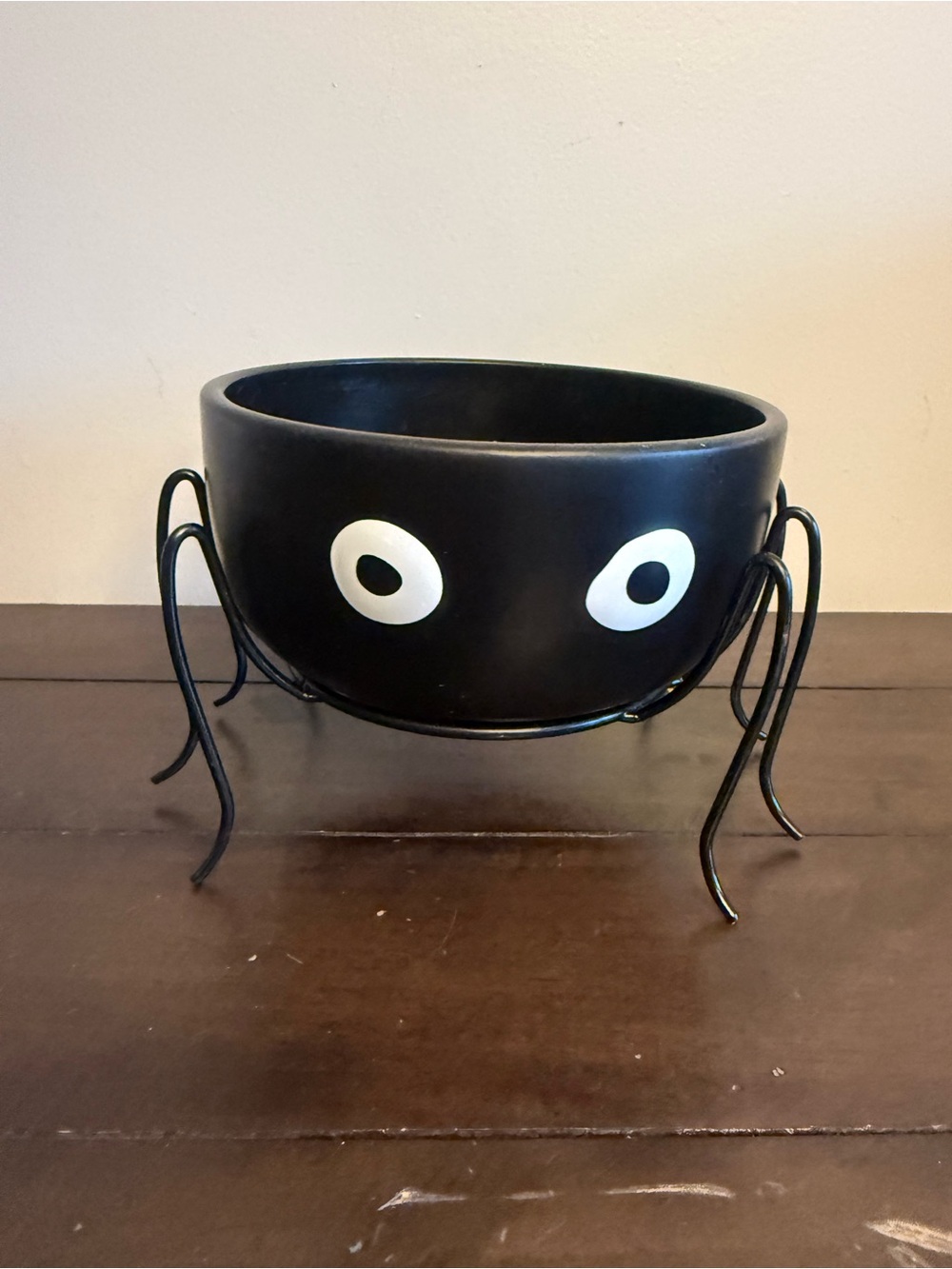 The Midnight Market Halloween Spider Bowl Black Ceramic Candy Dish